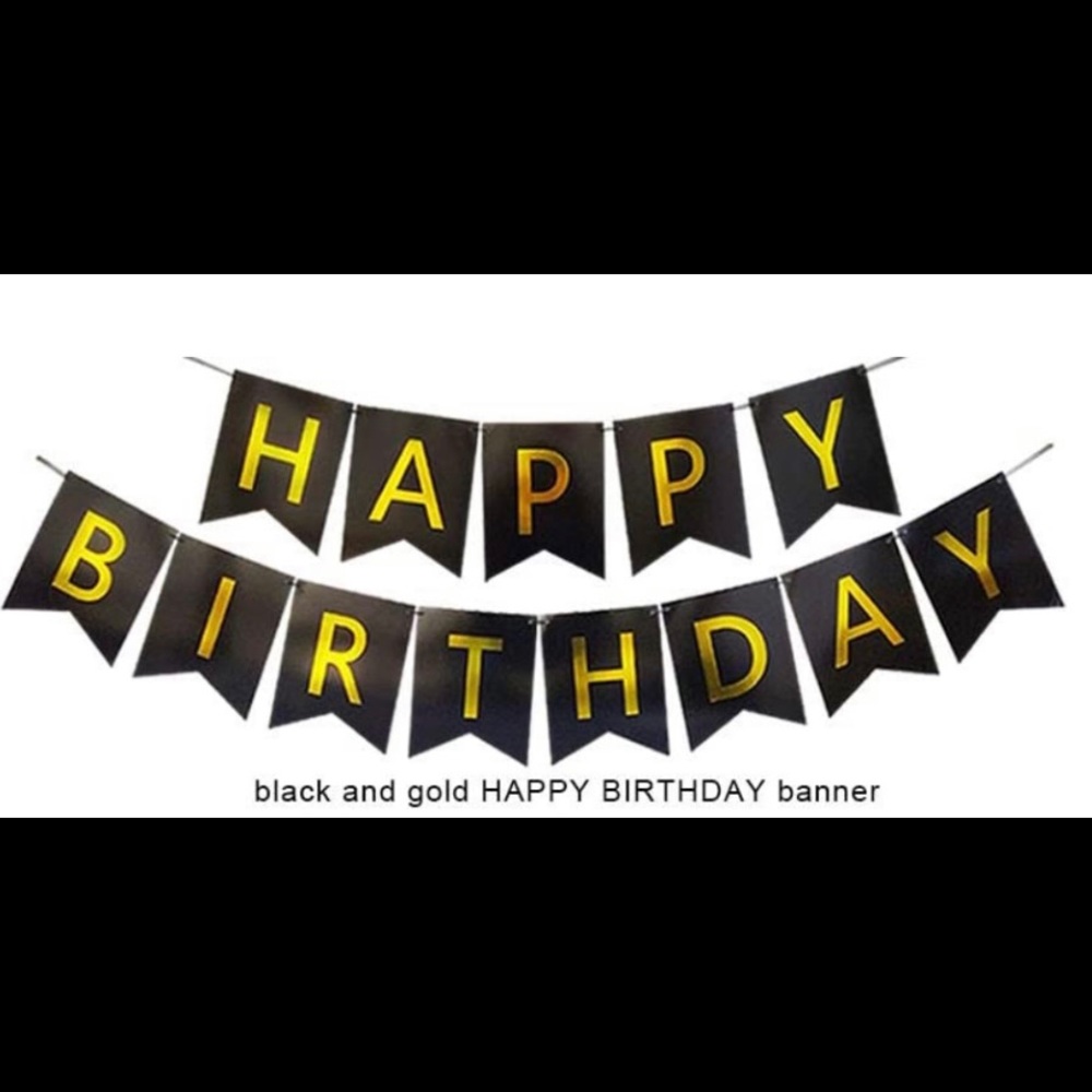 Black & Gold birthday banner